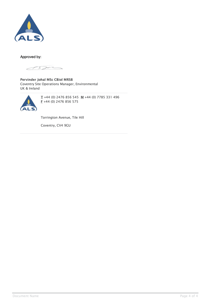 ALS Report Sterasyl candle 6 log 2017 4